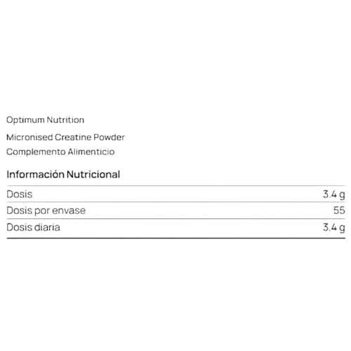 Detalle 2 de Optimum Nutrition Creatina Micronizada 187g
