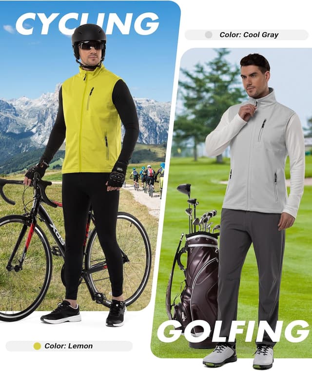 Detalle de 33,000ft Men’s Lightweight Softshell Gilet (Windproof & Water-Resistant) for Cycling, Running, Hiking