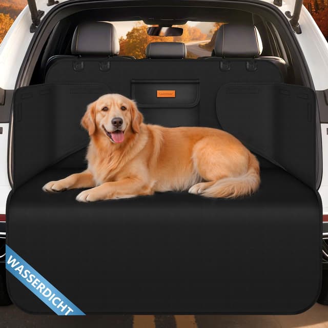 Detalle de Looxmeer Kofferraumschutz Hund mit Seiten- & Ladekantenschutz (Hundedecke für den Kofferraum, wasserdicht)