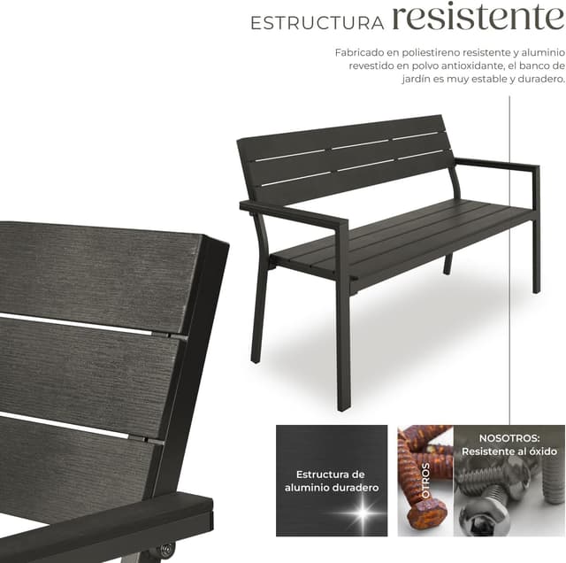 Thumbnail 5 de tectake Banco de Jardín para 2 Personas