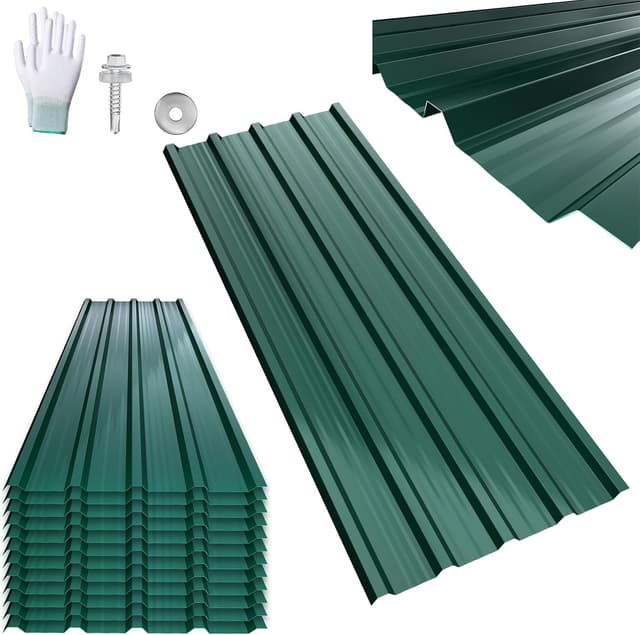 Detalle de Pannelli ACXIN in lamiera trapezoidale zincata neri (24 fogli) per coperture: carport, casette e tettoie