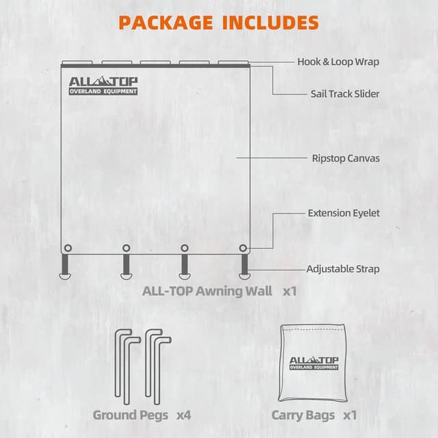 Thumbnail 6 de ALL-TOP Awning Wall 8.2ft x 8.5ft 🏕