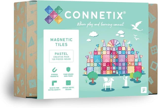 Detalle de Connetix Piastrelle Magnetiche Pastello Creative Pack 120 pezzi
