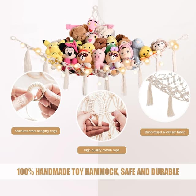 Thumbnail 4 de Teddy Hammock Macrame Plush Toy Storage Net