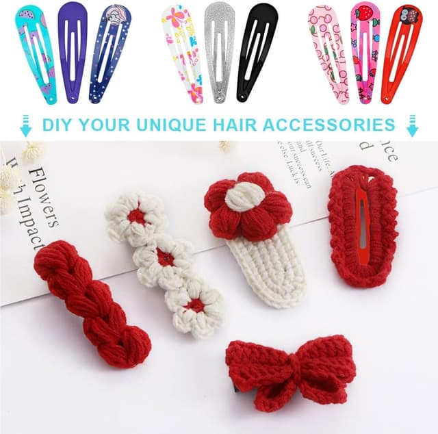 Detalle 2 de LOPHE set da 110 mollette per capelli bambina (fermagli da 5 cm) con scatto in metallo colorato