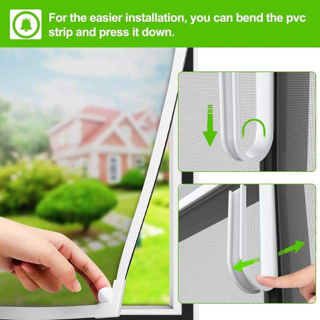 Detalle 2 de Magnetic Fly Screen Window Adjustable DIY Max 120x110cm Fibreglass Mesh with Strong Magnetic Strip