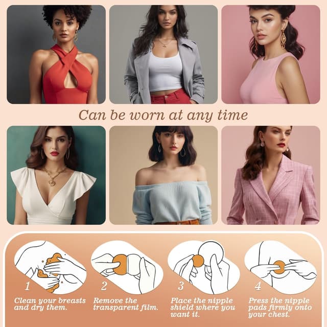 Detalle de Kimsky Nippelpads aus Silikon – wiederverwendbare Damen-Brustwarzenabdeckung (6/8 Stück, rund, selbstklebend)