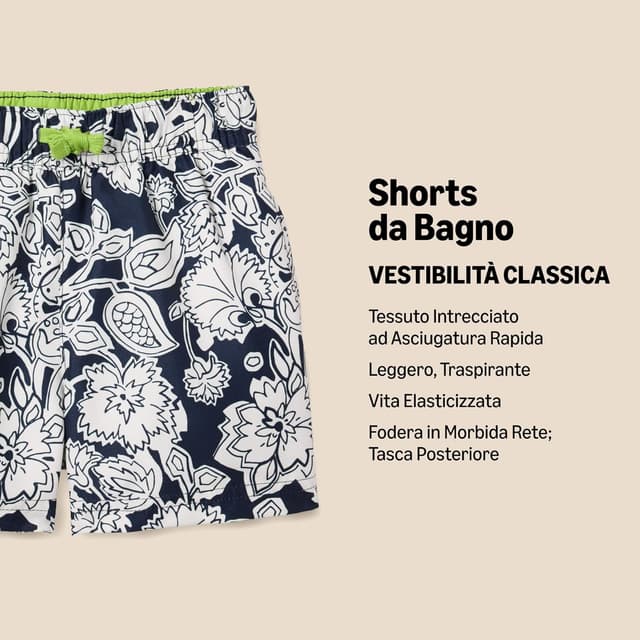 Detalle 2 de Amazon Essentials Shorts da bagno ad asciugatura rapida per bambini e ragazzi