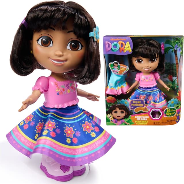 Detalle de Dora, Dance with Me Dora interactive dancing doll with 2 skirts, music and bilingual phrases (ages 3+)