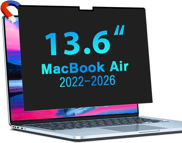 Detalle de STARY magnetischer Sichtschutz für MacBook Air 13,6/13 Zoll (2022–2026, M2–M5) mit blauem Licht- und Blendschutz
