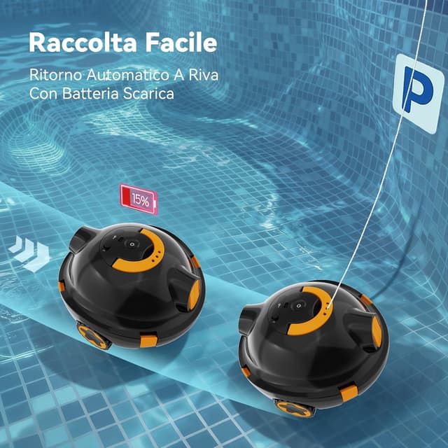 Detalle de EVERCROSS BOT Y10 Robot Piscina senza fili con parcheggio automatico e filtro 180 μm