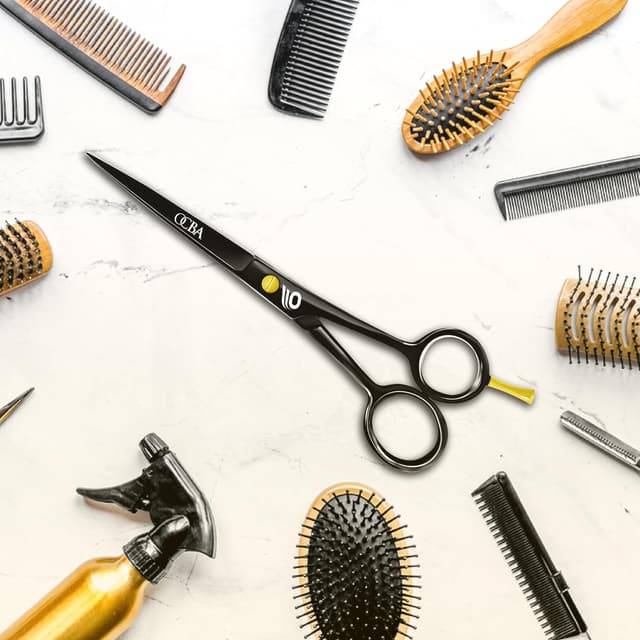 Detalle 2 de OCBA forbici da parrucchiere in acciaio inox 6 pollici (classiche nere)