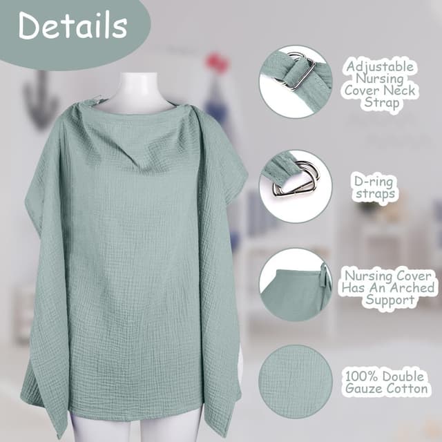 Detalle de Aolso nursing cover 100% cotton muslin