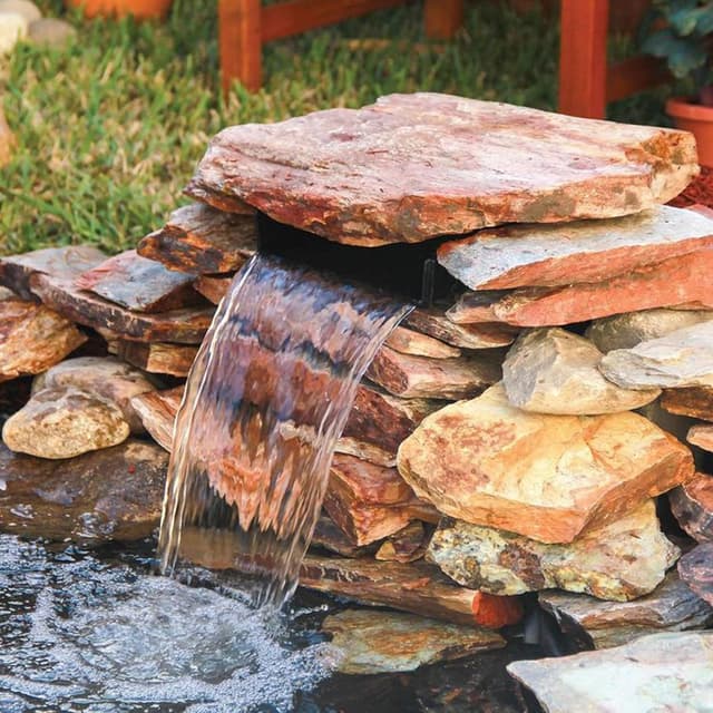 Detalle de Biling Pond Waterfall Spillway Kit 200mm (8") with 40W 660 GPH Pump – DIY water sheet feature for garden ponds