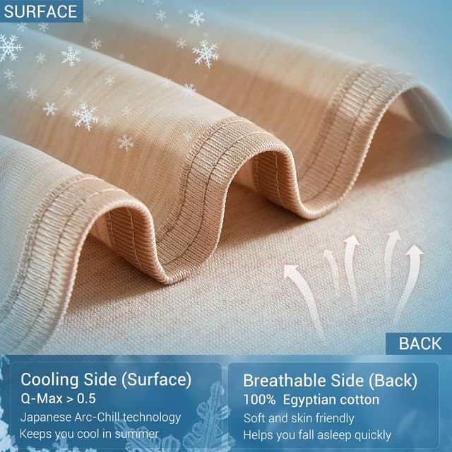 Detalle de Marchpower Arc-Chill 3.0 couverture de refroidissement double face 150x200 cm (beige) Q-Max > 0,5