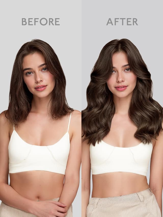 Detalle 2 de WENNALIFE Clip-in Echthaar Extensions (Remy), 7-teilig, 30 cm, #1B Natürliches Schwarz