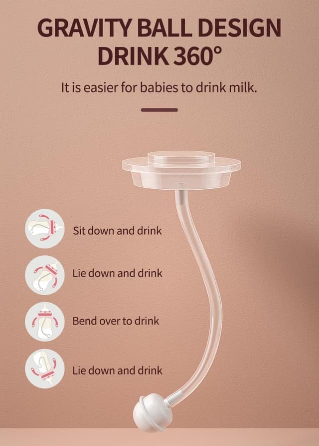 Thumbnail 4 de Oberni Anti-Colic Baby Bottle 270 ml in Pink