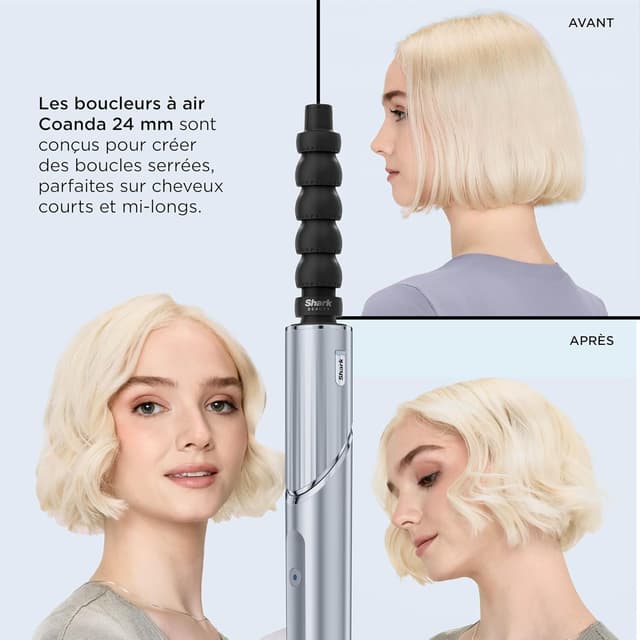 Detalle 2 de Shark FlexStyle Édition Limitée Bleu Glacial 6-en-1 (HD476WHEU) : styler et sèche-cheveux avec accessoires