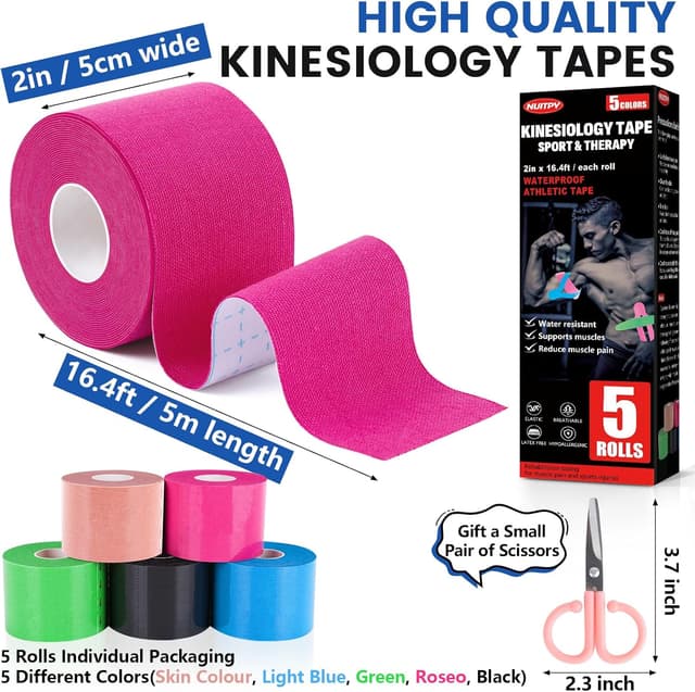 Detalle 2 de Kinesiology Tape 5 Rolls, 2 Inch