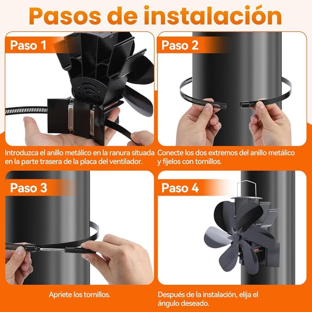 Thumbnail 5 de JossaColar Ventilador magnético para chimenea 6 cuchillas