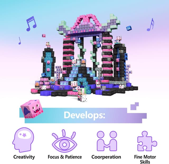 Detalle de GobiDex 100PCS Magnetic Blocks for Girls (MagWonder) — Magnet Building Toys Set for Creative Play & STEM