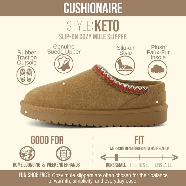 Detalle 2 de CUSHIONAIRE Keto Slip-On Slippers