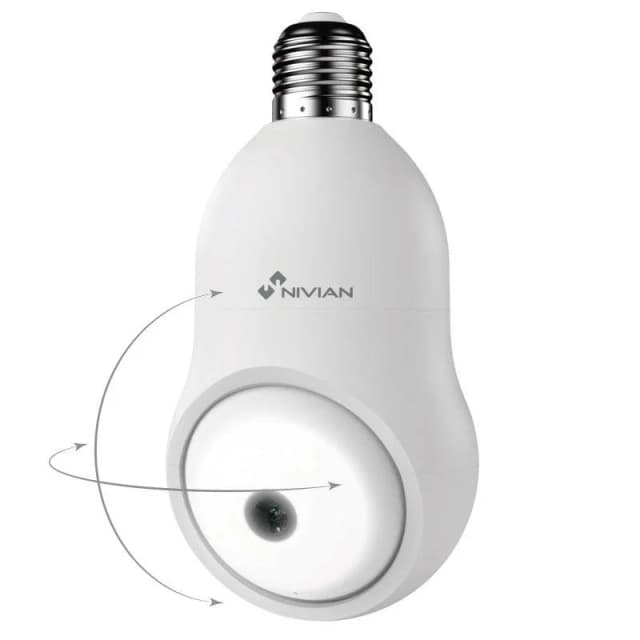 Detalle de Nivian Cámara de Bombilla Vigilancia WiFi Exterior 2K NVS-IPC-BULB1 (casquillo E27)