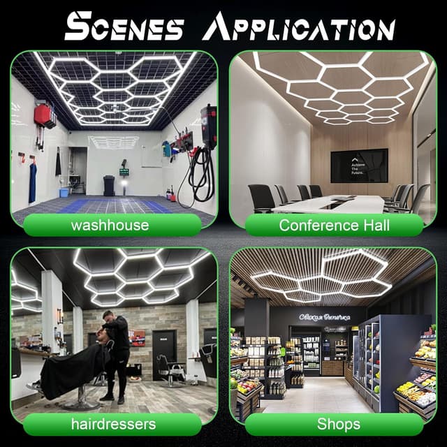 Thumbnail 6 de TODEHI Hexagon Garage Light (5-hex) 192W linkable LED shop lights