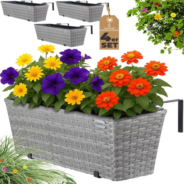 Imagen de Casaria Blumenkasten 4er Set 11 L Grau en OfertitasTOP