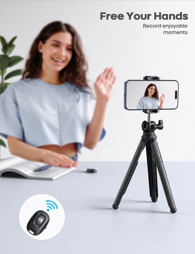 Thumbnail 2 de Lamicall Treppiede Smartphone Flessibile 3-in-1 con telecomando 🎥