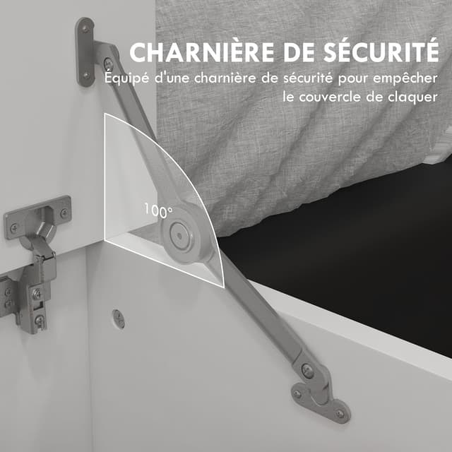 Detalle de HOMCOM Banc Coffre de rangement 80 x 40