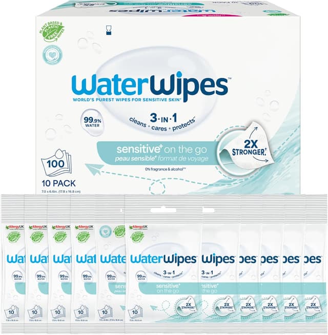 Imagen de WaterWipes Sensitive+ On The Go 100 wipes en OfertitasTOP
