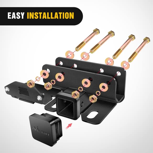 Detalle de Nilight 2-Inch Rear Trailer Hitch Receiver Kit for 2021-2026 Ford Bronco (2-Door & 4-Door, Excludes Bronco Sport)