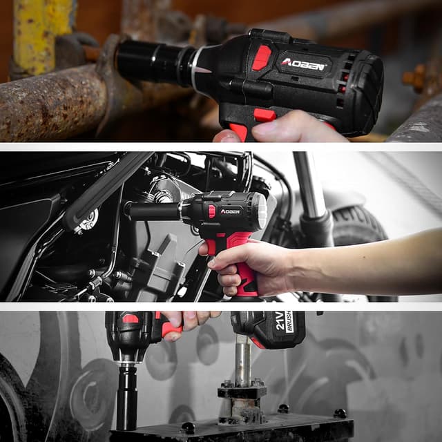 Thumbnail 6 de AOBEN 21V Cordless Impact Wrench (400 N.m Max Torque, 3000 RPM) with 4.0Ah Battery + 6 Socket Set