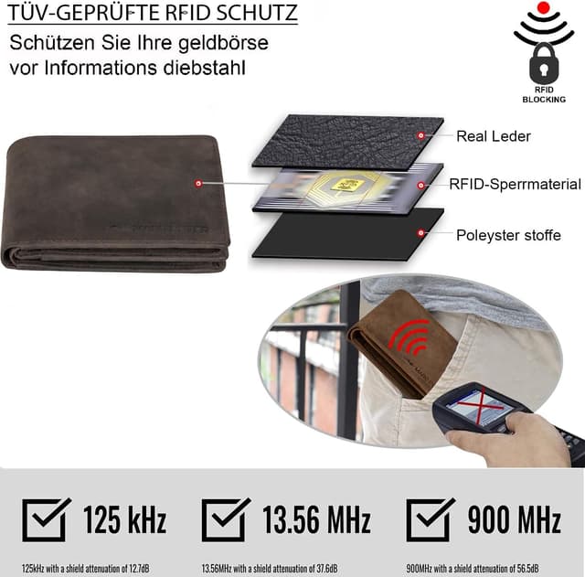 Thumbnail 6 de Marc Peter Florida AirTag Wallet mit Münzfach und RFID-Schutz – kompakte AirTag-Geldbörse im Vintage-Look