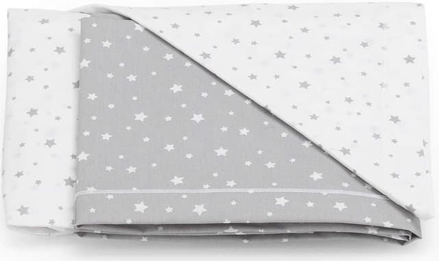 Detalle de Italbaby Completo lettino da 3 pezzi Stelline grigio (020.1007-004) in cotone
