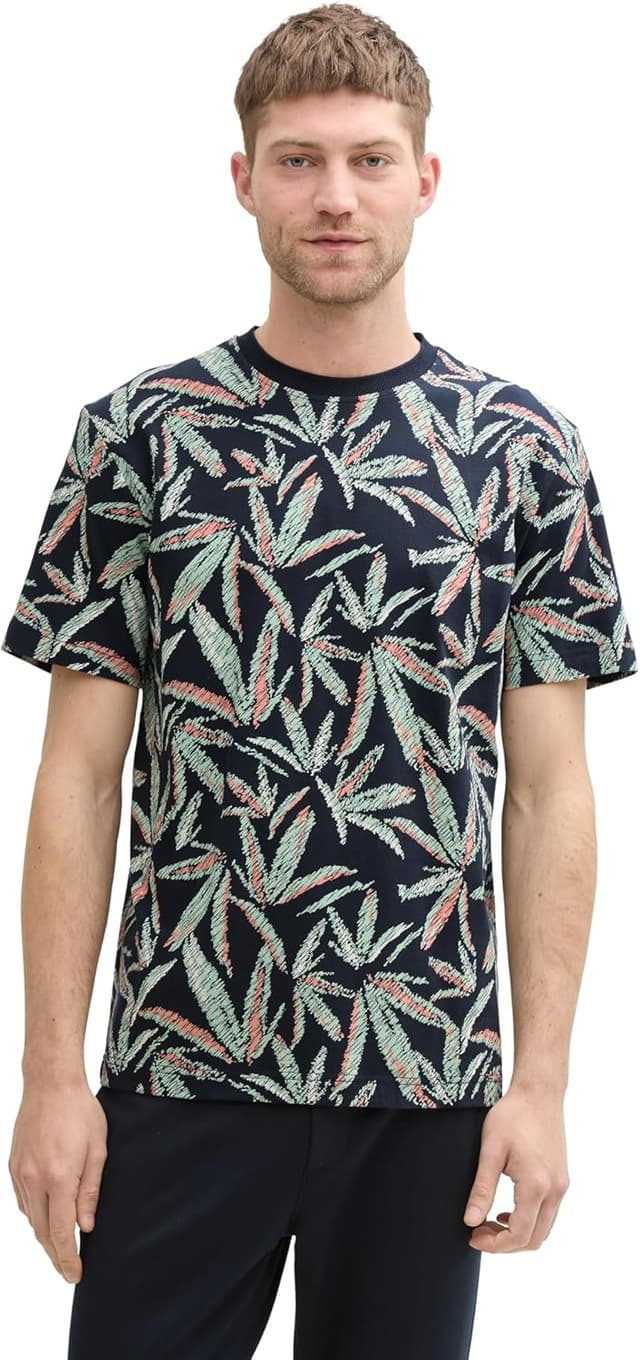 Detalle de TOM TAILOR 1045699 T-Shirt uomo con motivo floreale