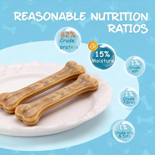 Detalle de Nobleza Os pressés 25 cm au goût bœuf (lot de 6) : friandise à mâcher naturelle pour chiens