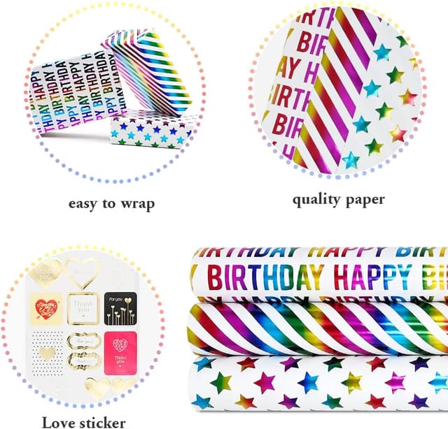 Detalle 2 de DOJoykey Gift Wrapping Paper Roll 17in
