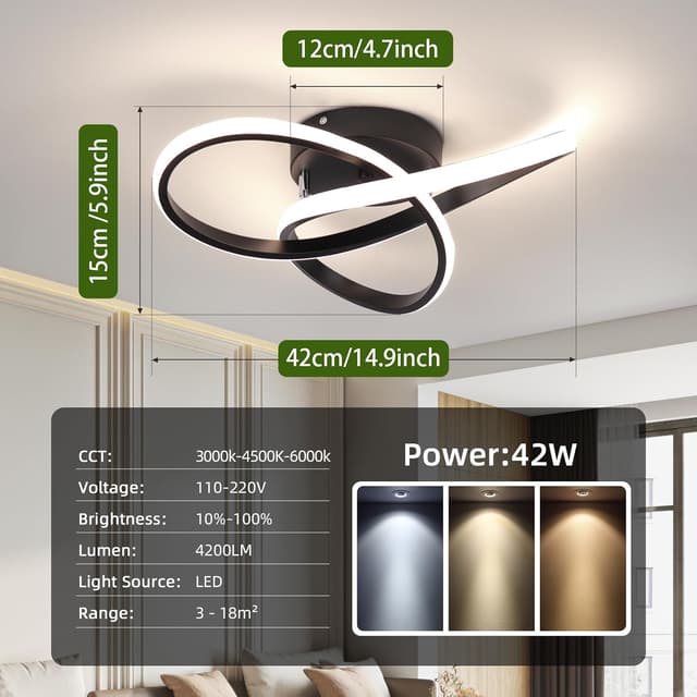Detalle de EIDISUNY Led Ceiling Light 42W, 40cm dimmable
