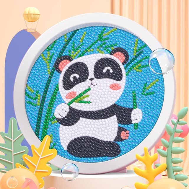 Detalle de FAYAHAR Diamond Painting Kinder mit Rahmen (5D, Cartoon, 16,5 x 16,5 cm) – Stil A