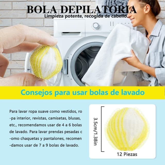 Thumbnail 3 de Prety 12 Pcs Atrapa Pelos Lavadora