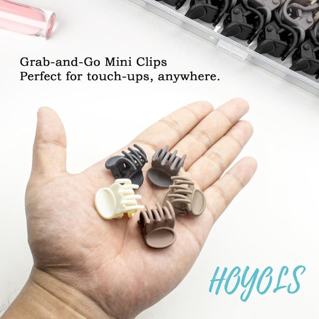 Thumbnail 6 de HOYOLS lot de 35 mini barrettes griffes anti-dérapantes pour cheveux fins et franges