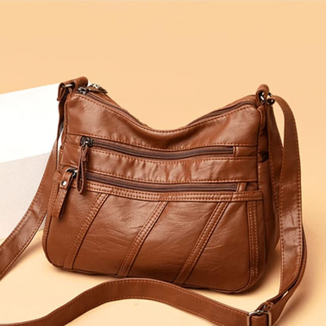 Detalle 2 de Women’s Cross Body Bag in Soft PU Leather with Adjustable Strap and Multi-Pocket Layout