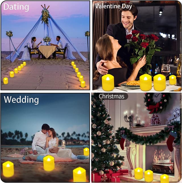 Detalle 2 de Jialine rechargeable LED tea lights 6 pack