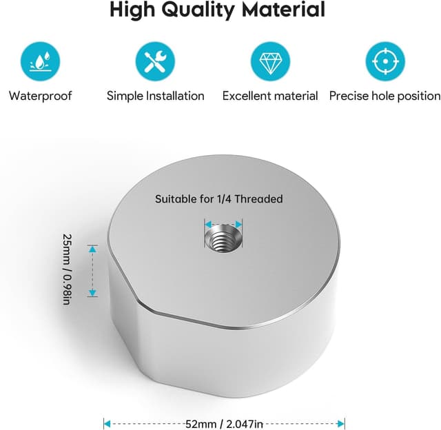 Detalle de XLTTYWL 2025 Starlink Mini-Stativadapter aus Aluminium mit 1/4-20 & 3/8-16 Gewinde