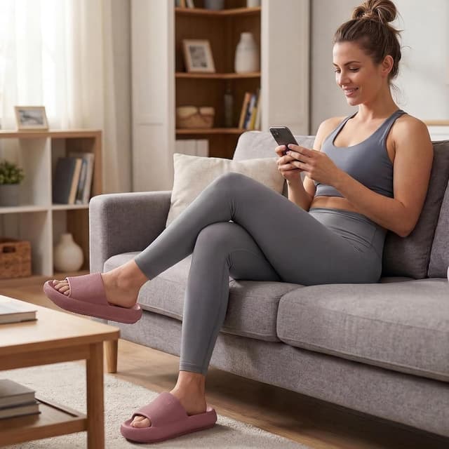 Detalle 2 de Misolin Ciabatte Donna/Estate “Nuvola” in EVA: pantofole da bagno, doccia e piscina antiscivolo