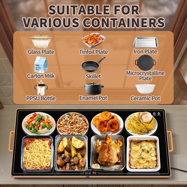 Thumbnail 4 de Warming Mat for Food XXL 32x18 Temperature Control 🍽