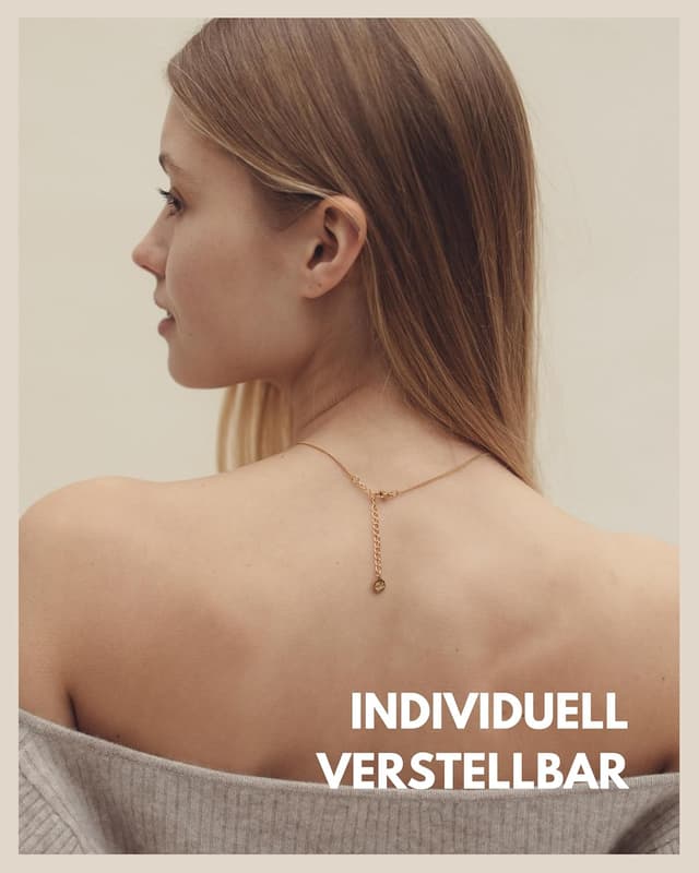 Detalle 2 de GD GOOD.designs Kette mit Plättchen (5 Coin) für Damen – wasserfest, verstellbar – 18K Gold/ Silber/ Roségold