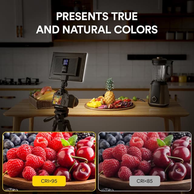 Detalle de RALENO 13" LED Video Light 19.5W with 8000mAh Battery, LCD and Dimmable Bi-colour Panel